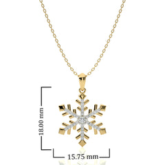 1/6 CT. Sparkling Snowflake Round Natural Diamond Pendant