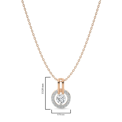 1/3 CT. Round Natural Diamond Small Circle Pendant