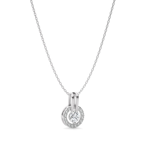 1/3 CT. Round Lab Created Diamond Small Circle Pendant