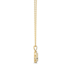 3/8 CT. Pear Shape Halo Round and Baguette Natural Diamond Pendant