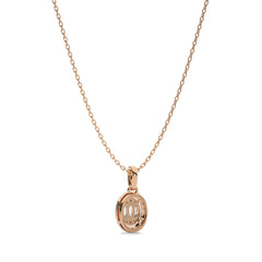 3/8 CT. Oval Shape Halo Round and Baguette Natural Diamond Pendant