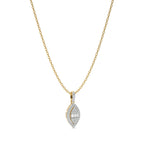 3/8 CT. Marquise Shape Halo Round and Baguette Natural Diamond Pendant