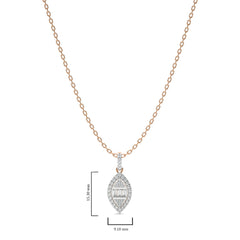 3/8 CT. Marquise Shape Halo Round and Baguette Natural Diamond Pendant