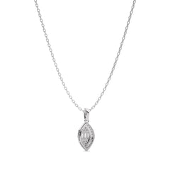 3/8 CT. Marquise Shape Halo Round and Baguette Lab Created Diamond Pendant