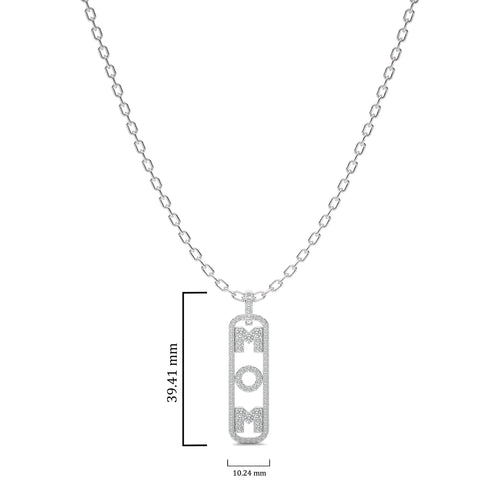 1 CT. Round Lab Created Diamond Mom Pendant