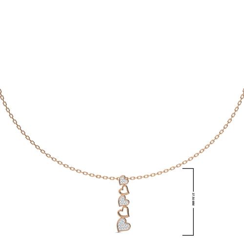 1/3 CT. Round Natural Diamont Heart Pendant