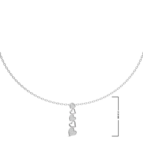 1/3 CT. Round Natural Diamont Heart Pendant