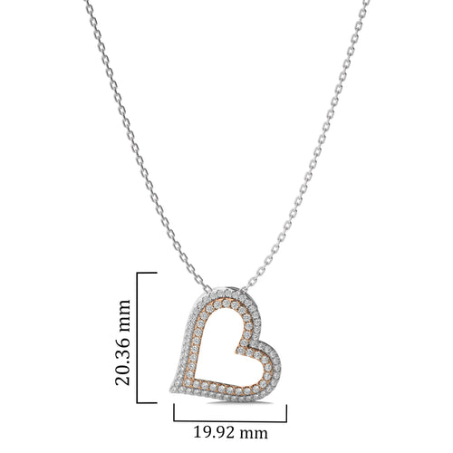 5/8 CT. Round Natural Diamond Heart Pendant