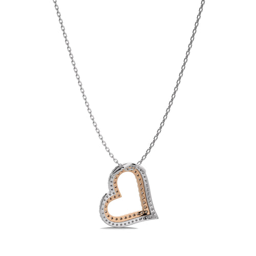 5/8 CT. Round Natural Diamond Heart Pendant