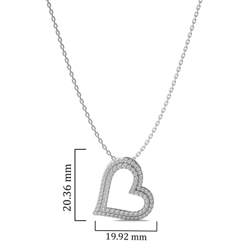 5/8 CT. Round Natural Diamond Heart Pendant