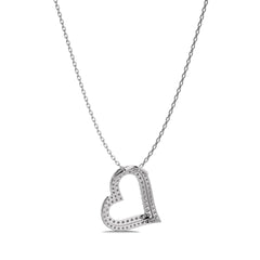 5/8 CT. Round Natural Diamond Heart Pendant