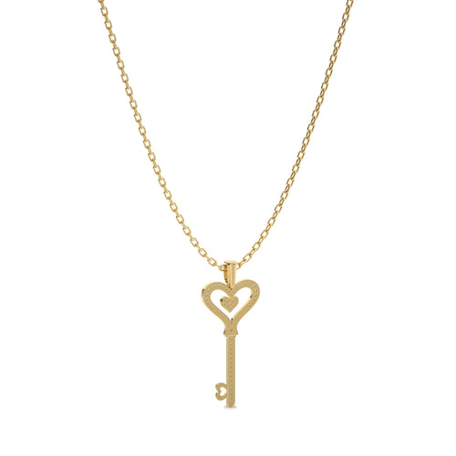 1/4 CT. Round Natural Diamond Key Pendant