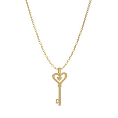 1/4 CT. Round Natural Diamond Key Pendant