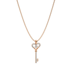 1/4 CT. Round Natural Diamond Key Pendant