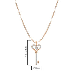 1/4 CT. Round Natural Diamond Key Pendant