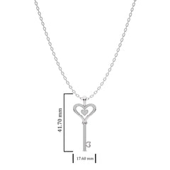 1/4 CT. Round Natural Diamond Key Pendant