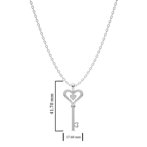 1/4 CT. Round Natural Diamond Key Pendant