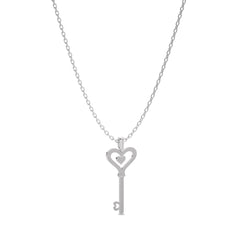 1/4 CT. Round Natural Diamond Key Pendant