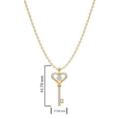 1/4 CT. Round Natural Diamond Key Pendant