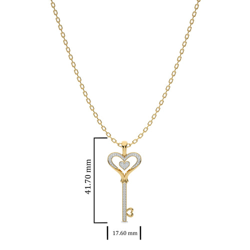 1/4 CT. Round Natural Diamond Key Pendant