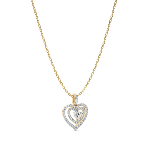 5/8 CT. Triple Layer Round Lab Created Diamond Heart Pendant