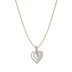 5/8 CT. Triple Layer Round Natural Diamond Heart Pendant