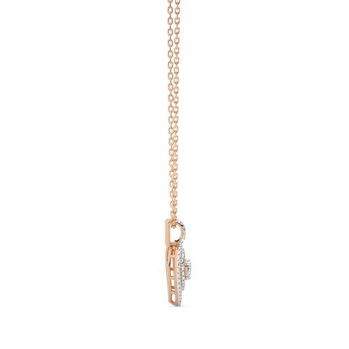 5/8 CT. Triple Layer Round Natural Diamond Heart Pendant