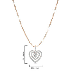 5/8 CT. Triple Layer Round Natural Diamond Heart Pendant