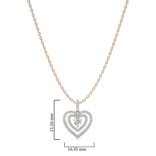 5/8 CT. Triple Layer Round Natural Diamond Heart Pendant