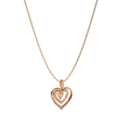 5/8 CT. Triple Layer Round Natural Diamond Heart Pendant