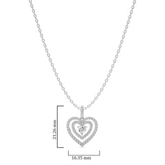 5/8 CT. Triple Layer Round Lab Created Diamond Heart Pendant