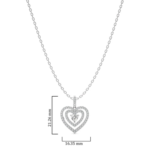 5/8 CT. Triple Layer Round Lab Created Diamond Heart Pendant