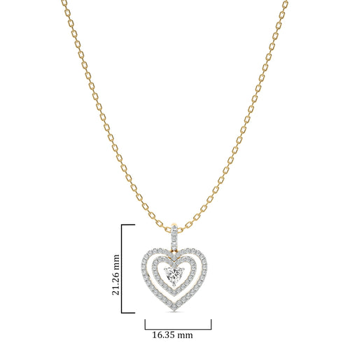 5/8 CT. Triple Layer Round Natural Diamond Heart Pendant