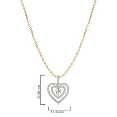 5/8 CT. Triple Layer Round Natural Diamond Heart Pendant