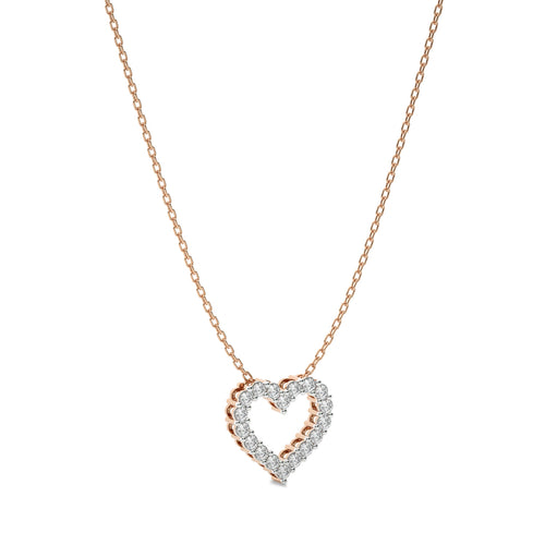 3/4 CT. Round Natural Diamond Heart Pendant