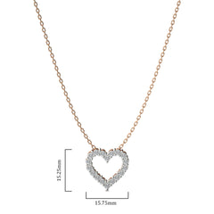 3/4 CT. Round Natural Diamond Heart Pendant