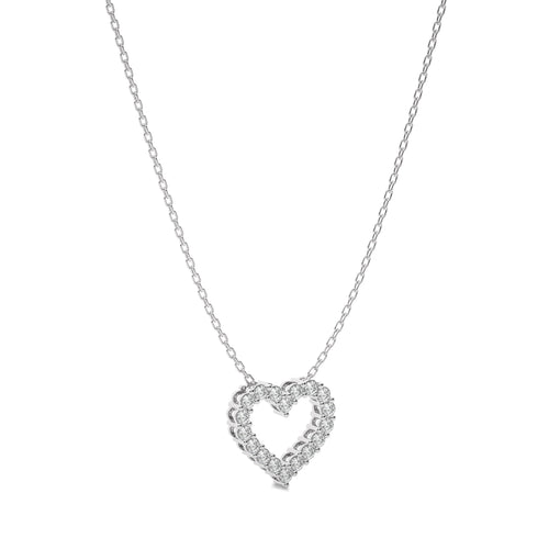 3/4 CT. Round Lab Created Diamond Heart Pendant