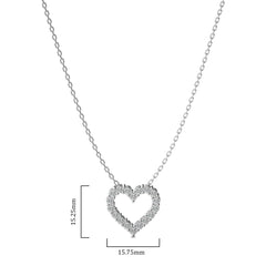 3/4 CT. Round Natural Diamond Heart Pendant