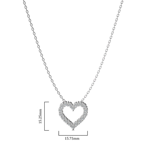 3/4 CT. Round Natural Diamond Heart Pendant