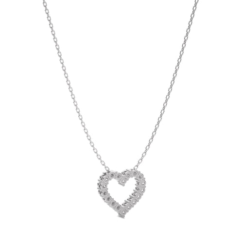 3/4 CT. Round Natural Diamond Heart Pendant