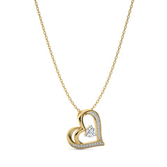 3/8 CT. Round Natural Diamond Heart Pendant