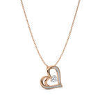 3/8 CT. Round Natural Diamond Heart Pendant