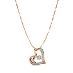 3/8 CT. Round Natural Diamond Heart Pendant