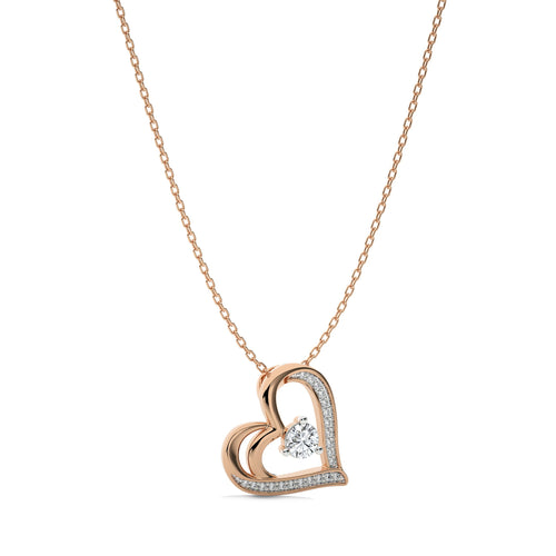 3/8 CT. Round Natural Diamond Heart Pendant