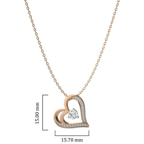 3/8 CT. Round Natural Diamond Heart Pendant