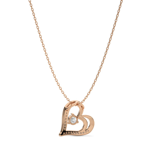 3/8 CT. Round Natural Diamond Heart Pendant