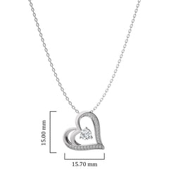 3/8 CT. Round Natural Diamond Heart Pendant