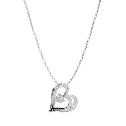 3/8 CT. Round Natural Diamond Heart Pendant