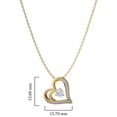 3/8 CT. Round Natural Diamond Heart Pendant
