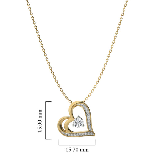 3/8 CT. Round Natural Diamond Heart Pendant